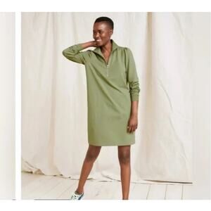 Garnet Hill French Terrycloth Quarter Zip Dress